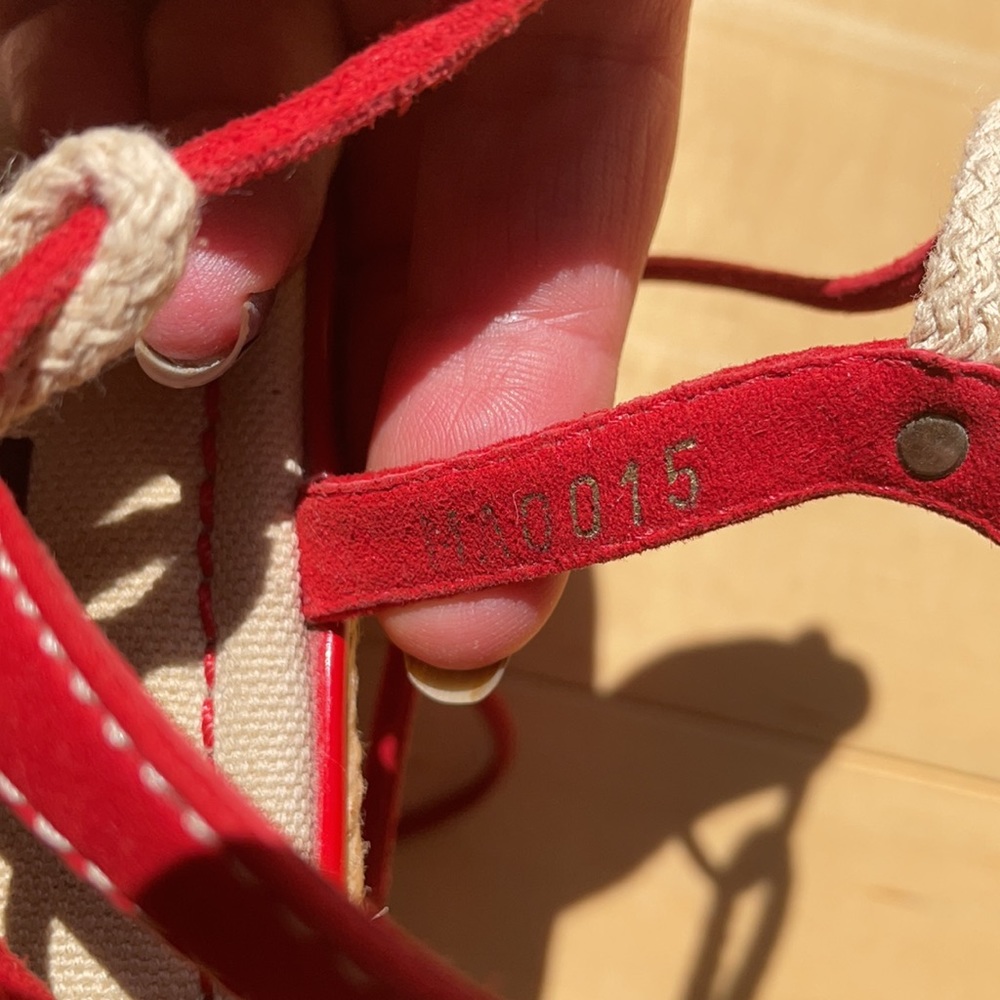 Louis Vuitton Red Suede Espadrille Charm Wedges 39 - Picture 6 of 10